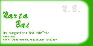 marta bai business card